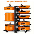Space-Saving 8-Tier Pot Rack Organizer - Durable Metal Holder for Pans, Pots, and Lids to Keep Your Kitchen Neat and Tidy