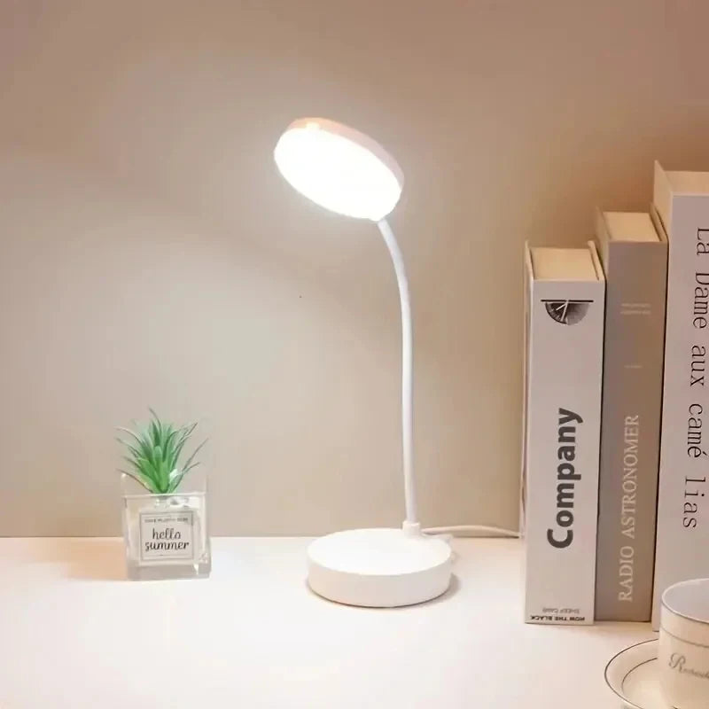 3-Level Dimmable Wireless LED Desk Lamp, Plug-in Powered Touch Control Table Light. Portable Night Light for Bedroom, Study Room