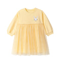 Little maven Baby Girls 2025 New Autumn Spring Children's Clothing Cartoon Rabbits Long Sleeve Striped Dress for Kids Clothes