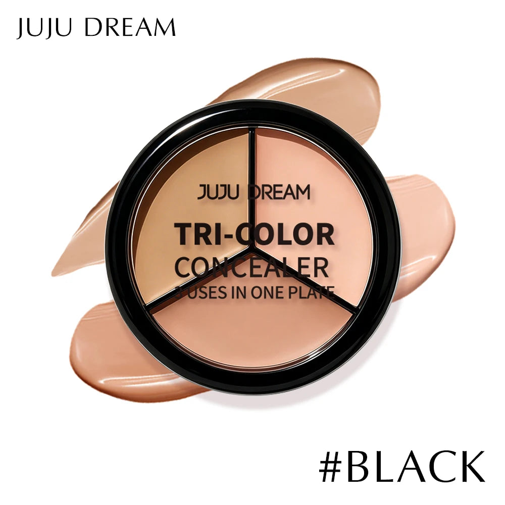 Professional Concealer Palette 3 Shades, Full Coverage Dark Circle Corrector, Face Makeup for Flawless Skin