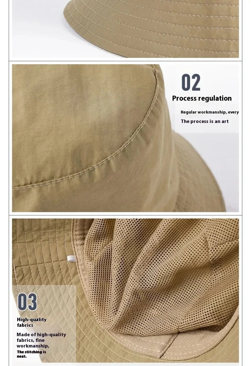 Waterproof Large Size XL62cm Sun Hat Men Women's Sunscreen Mountaineering Big Head Circumference Summer UV Protection Bucket Hat