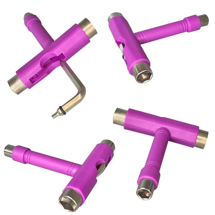 Skate Tools Multi-Function Portable Skateboard T Shape Accessory with Allen Key Phillips Head Wrench Screwdriver Tools Parts