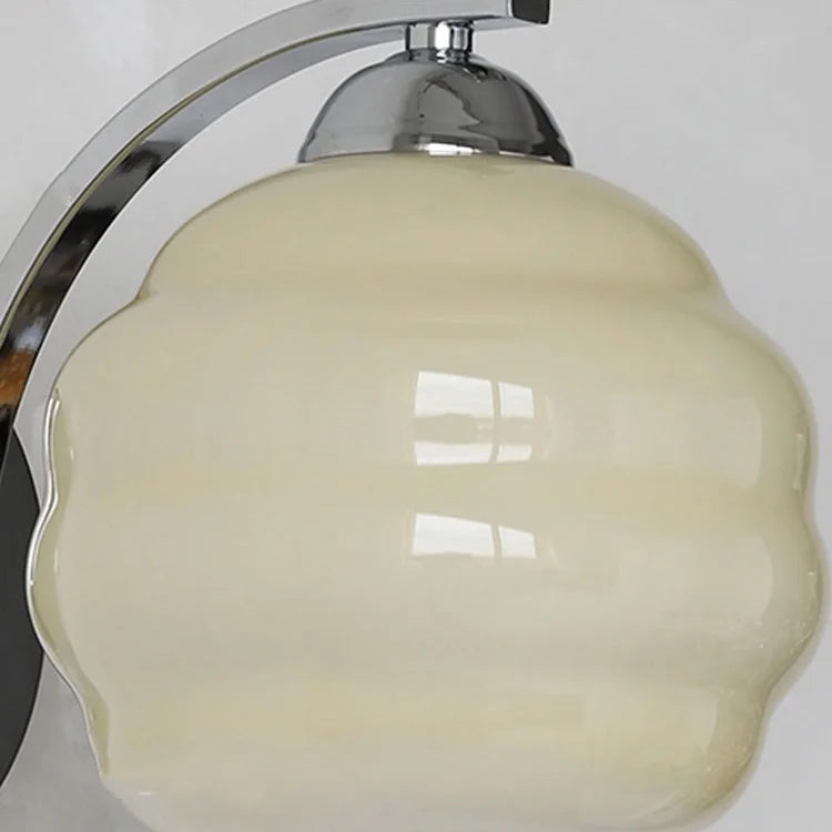 IWHD Milky Glass Ball LED Wall Lamp Sconce Iron Wrount Bedroom Living Room Bathroom Mirror Light Nordic Modern Wandlamp Applique