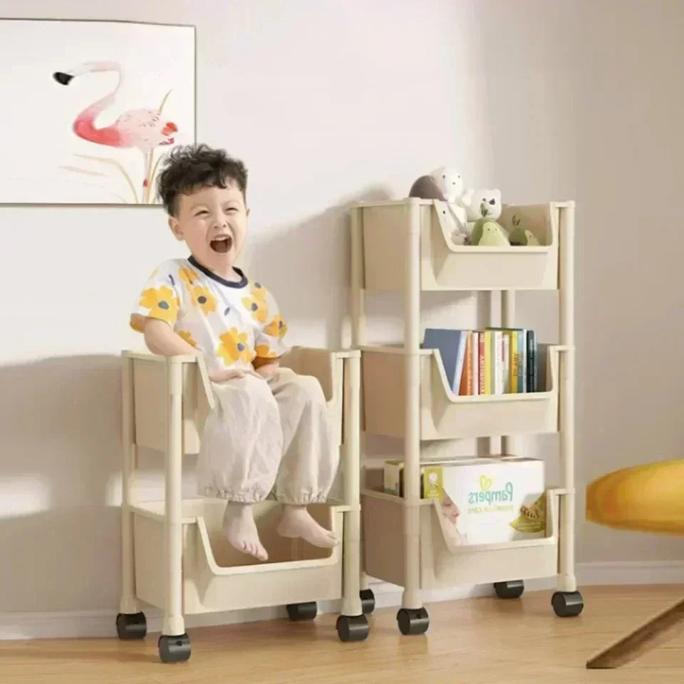 Trolley Bookshelf Kitchen Storage Rack Kitchen Corner Narrow Slit Storage Living Room Cabinet Bathroom Home Organizer Gifts