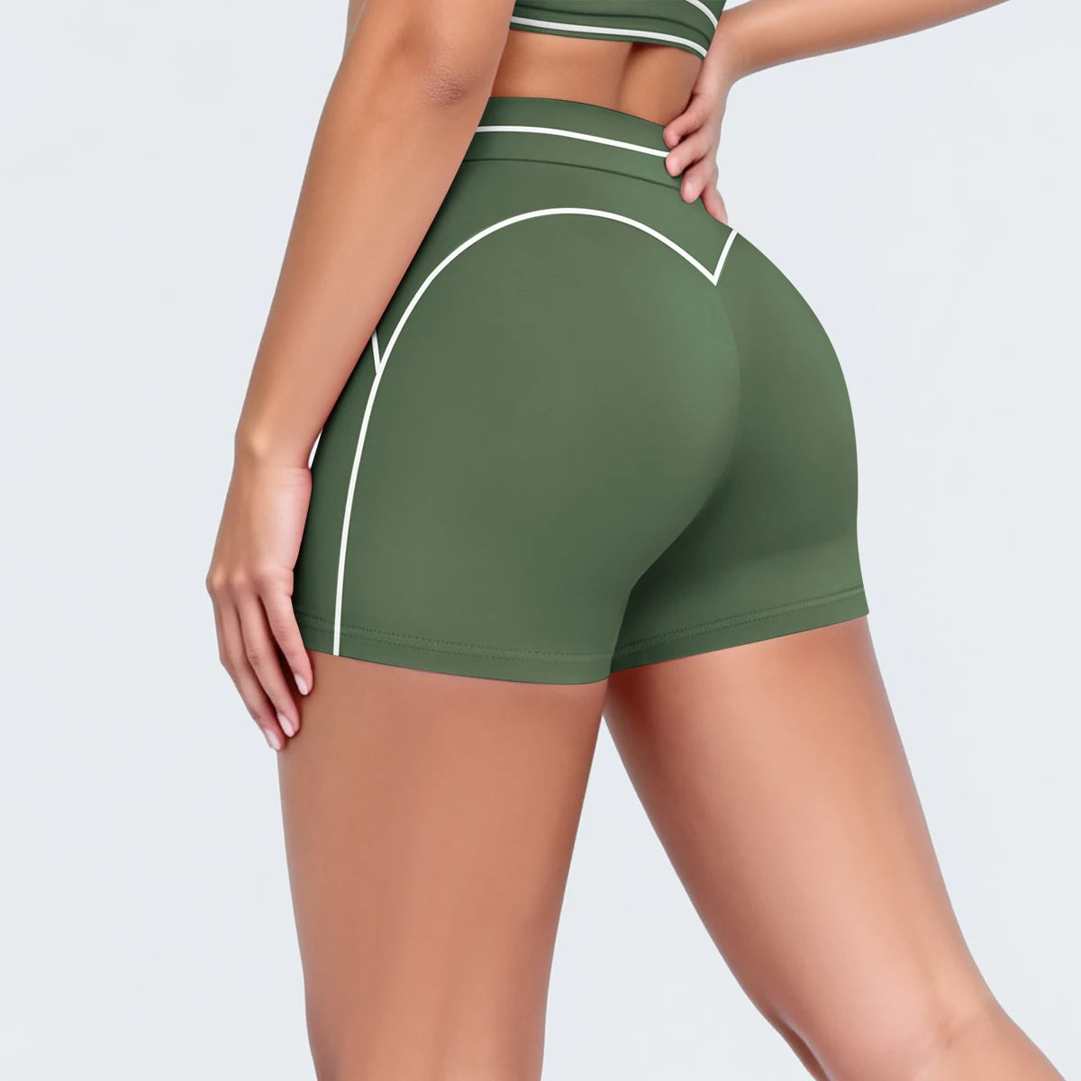 High Waist Stripe Fitness Yoga Shorts for Woman's Quick-Dry Breathable Hip-lifting Summer Gym Running Color Blocking Yoga Shorts