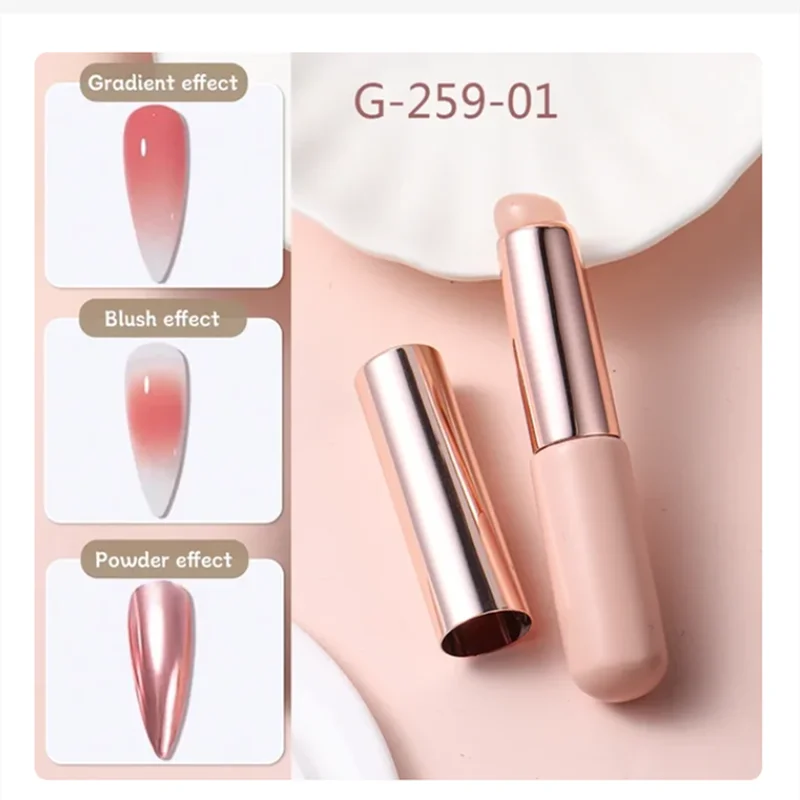 Nail Art Silicone Brush Reusable Mirror Powder Pigment Applying Manicure Tool Gradient Effect Nail Arts Silicone Applicator