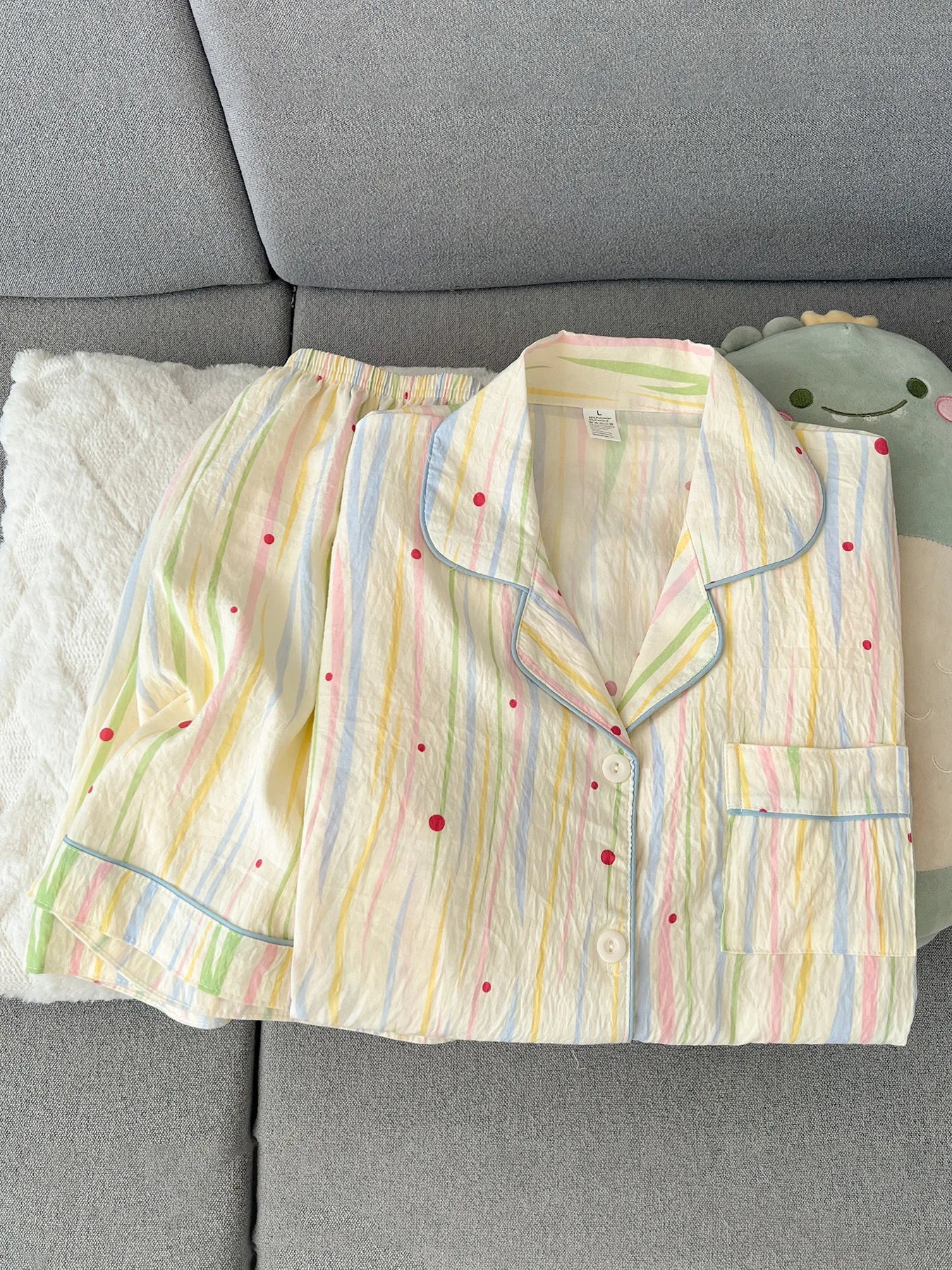 Summer 2026 New Short-Sleeved Shorts Pajamas Women's Cartoon Cute Girl Cardigan Set Ladies Sleepwear Breathable Homewear