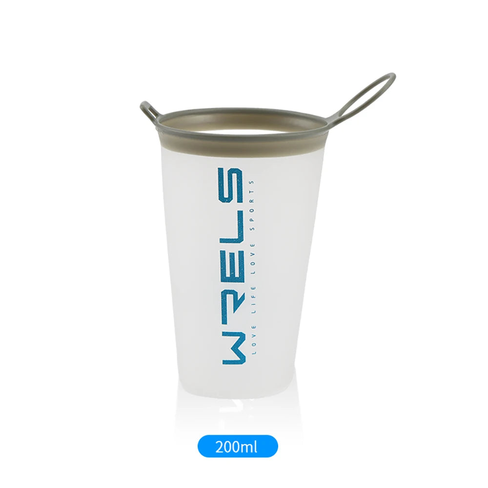1pc 200ml Foldable Sports Water Cup Marathon Running Folding Soft Lightweight Leak Proof Easy Carry Hydration Bottle for Outdoor
