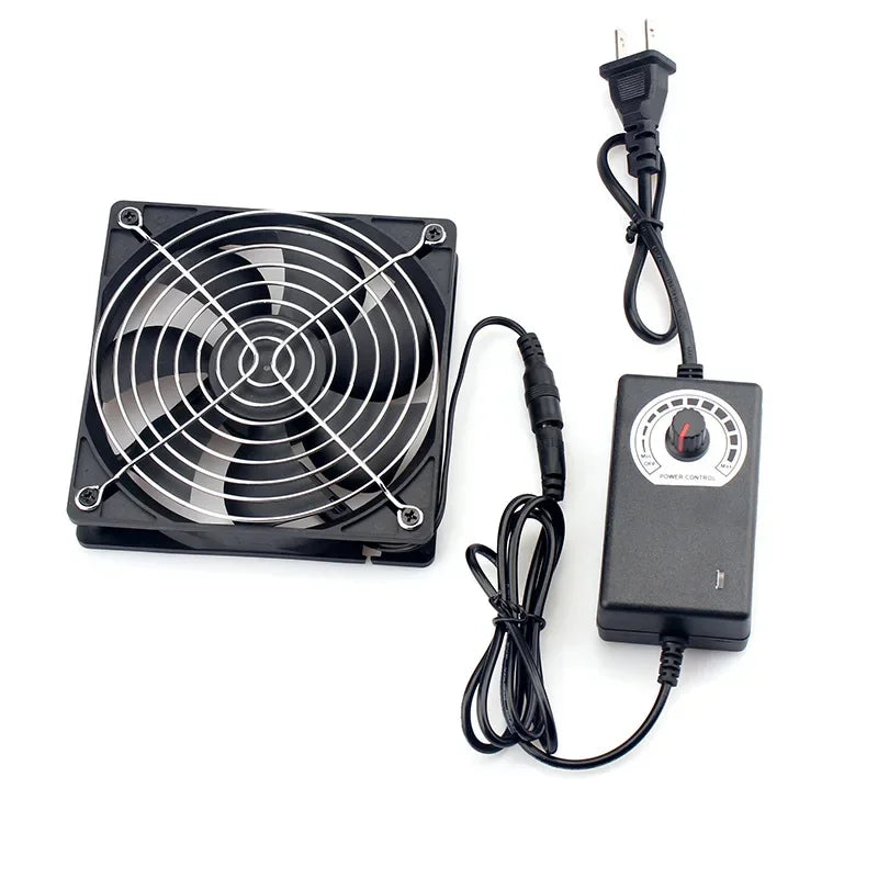 120mm 3000RPM Fan Cooling with Controller 12cm 12V 220V Btc Machine Chassis Workstation Cabinet Radiator Server Fan