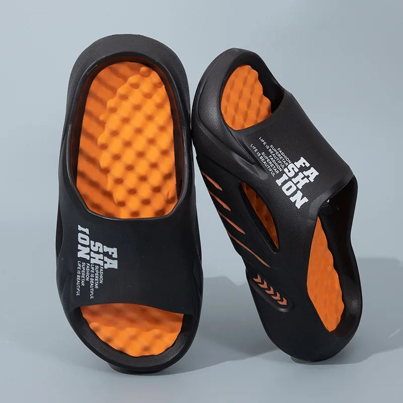 Summer Soft Sole Slides Men Flip-flops Men's Sandals Men Letter Print Slippers Sides Indoor Outdoor Sandals Beach Casual Shoes