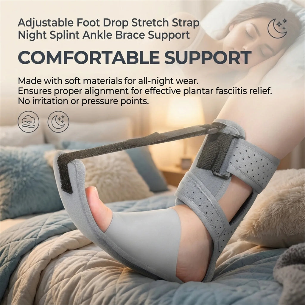 Night Splint Ankle Brace Orthopedic Support Breathable Stretching Strap Adjustable for Plantar Comfortable Support Belt Foot Car