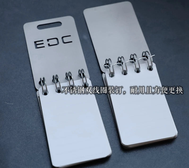 EDC Titanium Alloy Notepad Portable Recyclable Tools Outdoor DIY Survival Camping Gear EDC Multifunction Tools