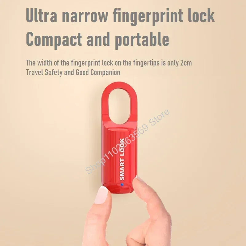 Mini Fingerprint Padlock USB Keyless Luggage Lock Electronic Lock Smart Biometric Fingerprint Door Lock Quick Unlock for Travel