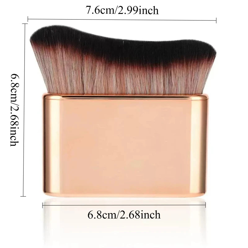 1Pc Hand-held MakeupBrush, FoundationBrush, CurvedBrush, Soft Bristles, Even Application, High-Quality Makeup Brush, Travel-F