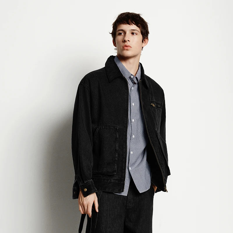 Semir Denim Jacket Men Vintage Detroit Style Workwear Pure Cotton Casual Outdoor Coat 2025 Autumn Winter Fashion