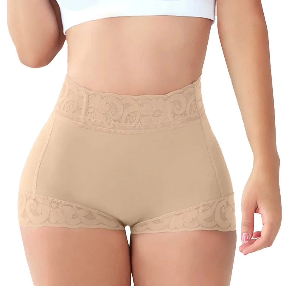 Women Slimming Shapewear Panties Mid Waist Trainer Hip Enhancer Underwear Compression Unti-Slip Lace Tummy Control Undershorts