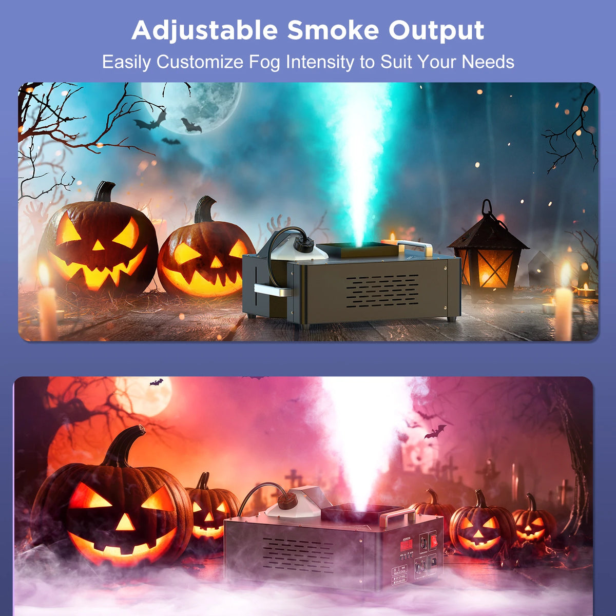 Yiflamefly 1500W Smoke Machine With 24RGB LEDs Vertical Fog Machine Stage Lighting  Spray Fogger For DJ Show Weeding Party Show