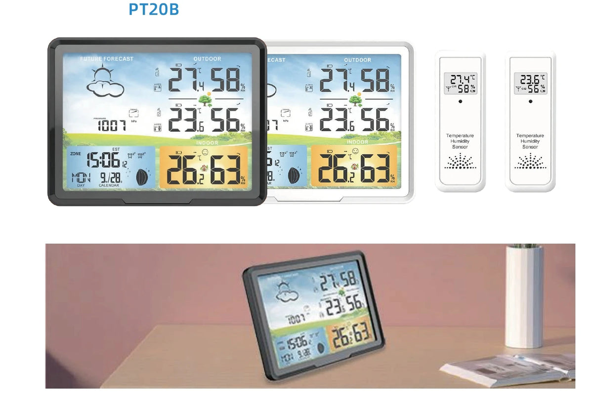 FABISENSE Wireless Weather Station with Indoor Outdoor Sensor Thermometer Hygrometer, Forecast Barometer Moon Phase, USB Powered