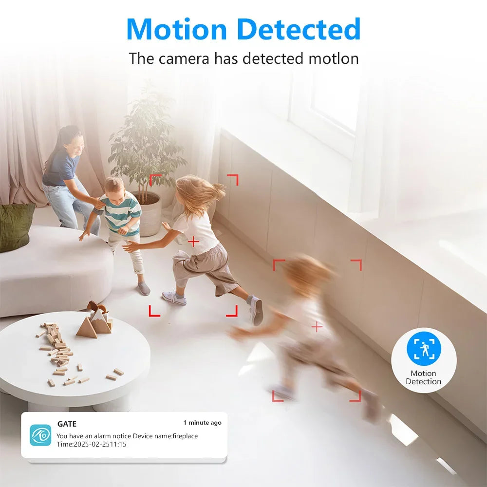 3MP WiFi Security Camera Indoor Smart IP Smart IP Camera with Motion Detection Night Vision Two-Way Audio Baby Monitor Supports