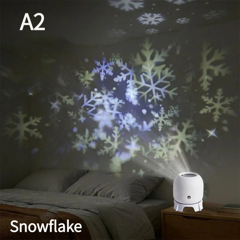 LED Ocean Projector Light 360° Rotating Dynamic Night Light USB Powered Ambient Lamp Decorative Lighting For Game,Living Room.
