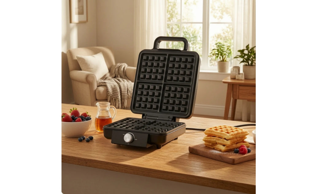 Electric Waffle Maker Nonstick Waffle Maker with Non-Stick Plates for Breakfast, Brunch