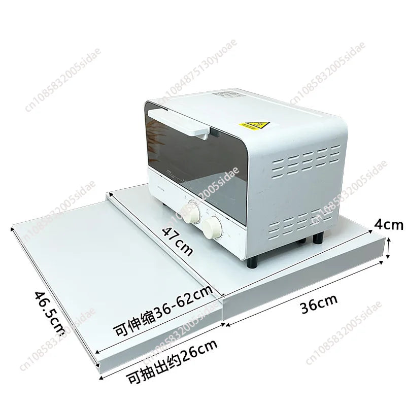 Kitchen Pull-out Tray Microwave Oven Rack Drawer Board Countertop Storage Organizer For Home Appliance Space Saving