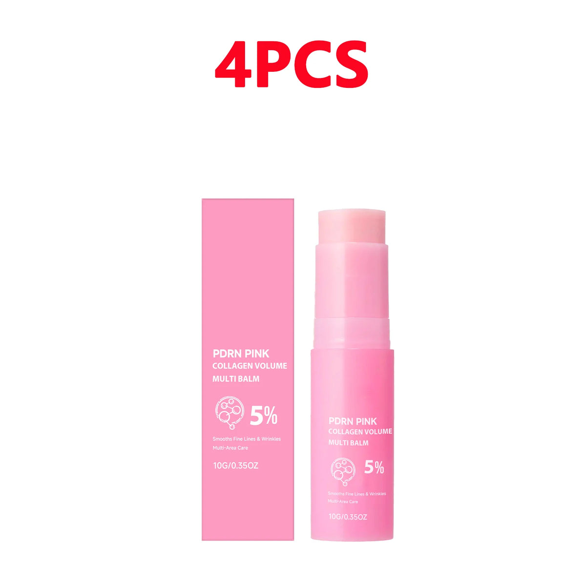 PDRN Pink Collagen Volume Multi Balm Stick Hydrating Plumping Firming Care for Face Neck Under Eyes Lips Fine Lines 10g