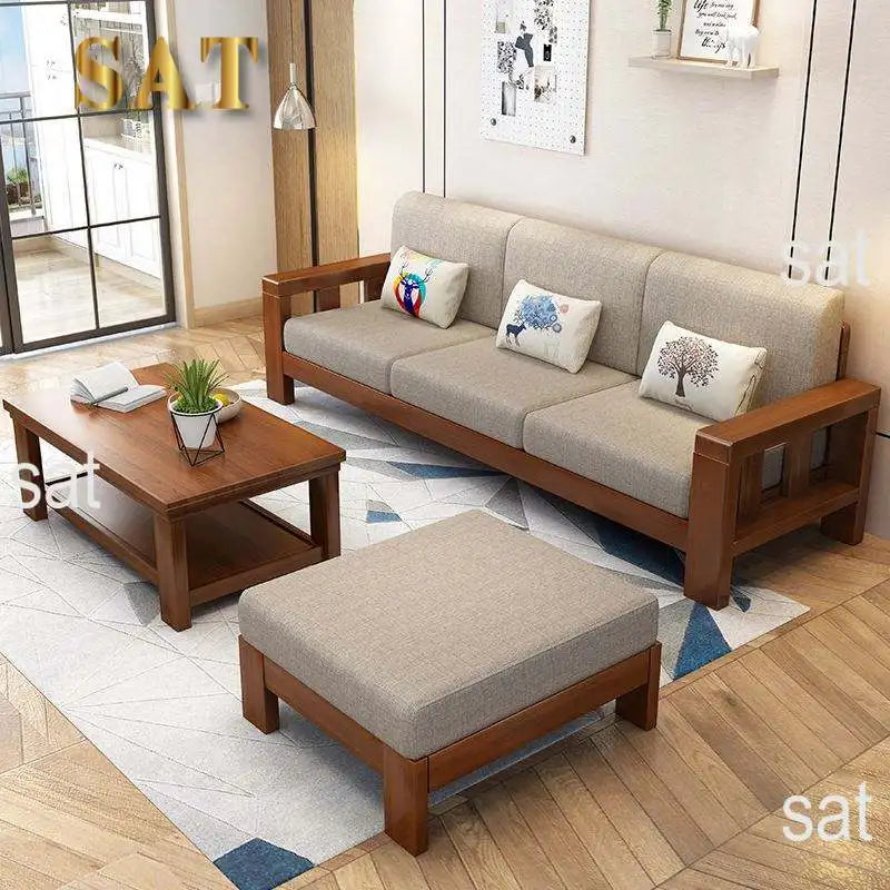 #Nordic Simple Modern Design Solid Wood Sofa for Living Room Furniture Sofa