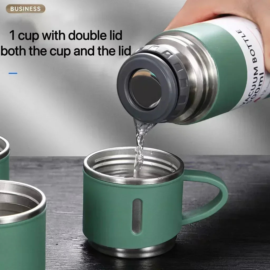 Coffee Thermos Stainless Steel Vacuum-Insulated Water Bottle  Insulated Bottle with Cup for Hot & Cold Drink Outdoor Travel Mug