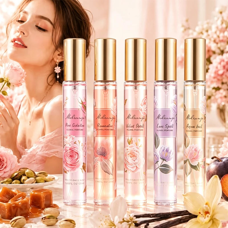 5pcs Women's Perfume Gift Set - Long-lasting Floral-Fruity Fragrance,Travel Size Body Mist Suitable for Her, Floral Fruity Vanilla Scent with Formula, Elegant Perfume for Birthdays, Valentine's Day, Christmas, New Year Gifts