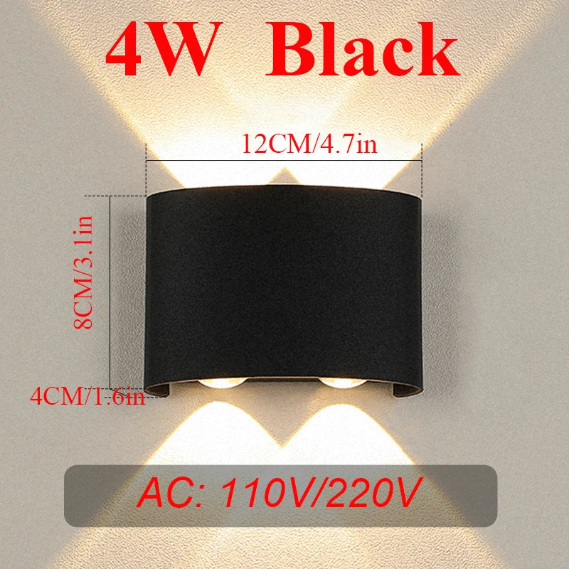 LED Wall Lamps Interior Wall Light IP65 Waterproof Aluminum Indoor Outdoor Lighting Wall Lamp Outside Wall Lights Living Room