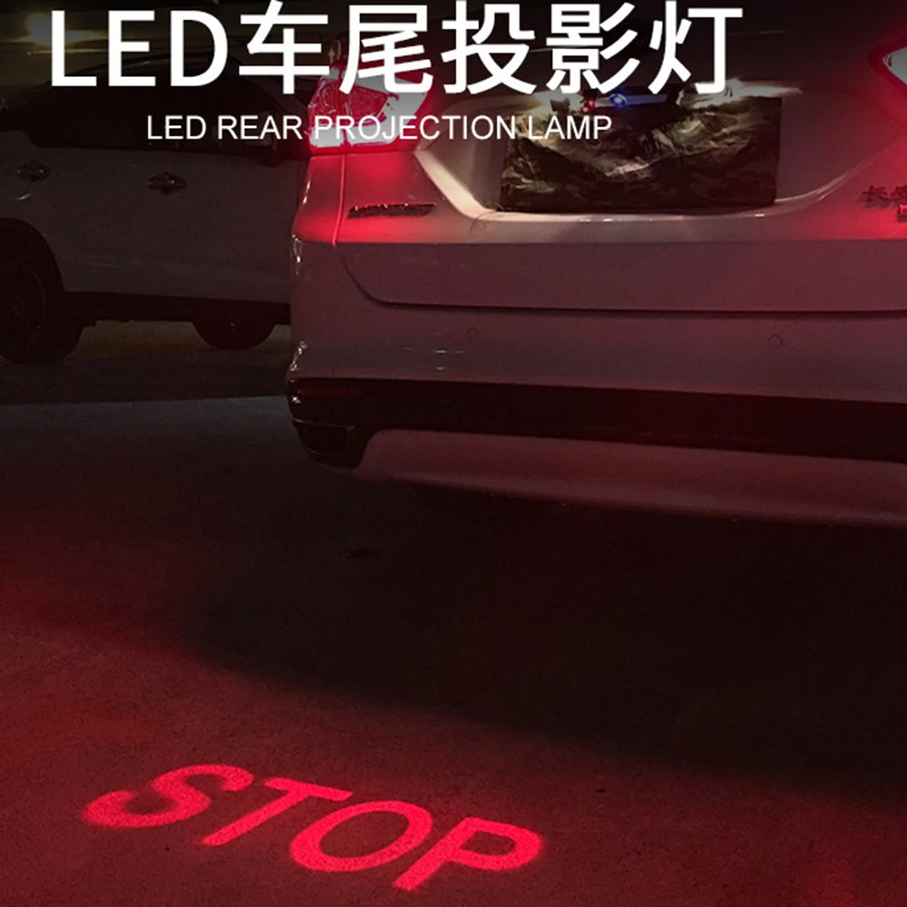 led projector Car laser Fog Light Motorcycle Anti Collision Rear-end Laser Tail Lights Brake Light Universal Decorative Lamp