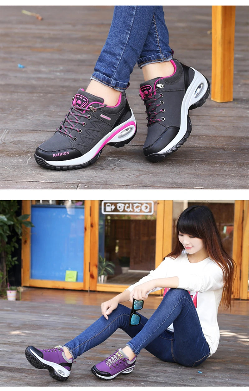 Casual Shoes For Spring And Autumn For Women, Thick Sole Shock-Absorbing Cushion Outdoor Shoes Middle-Aged Mother Travel Shoes