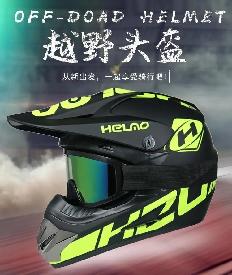 Off-road Motorcycle Helmet, Adult Motocross ATV Downhill MTB DH Helmet with Visor, DOT Approved Capacetes for Riding