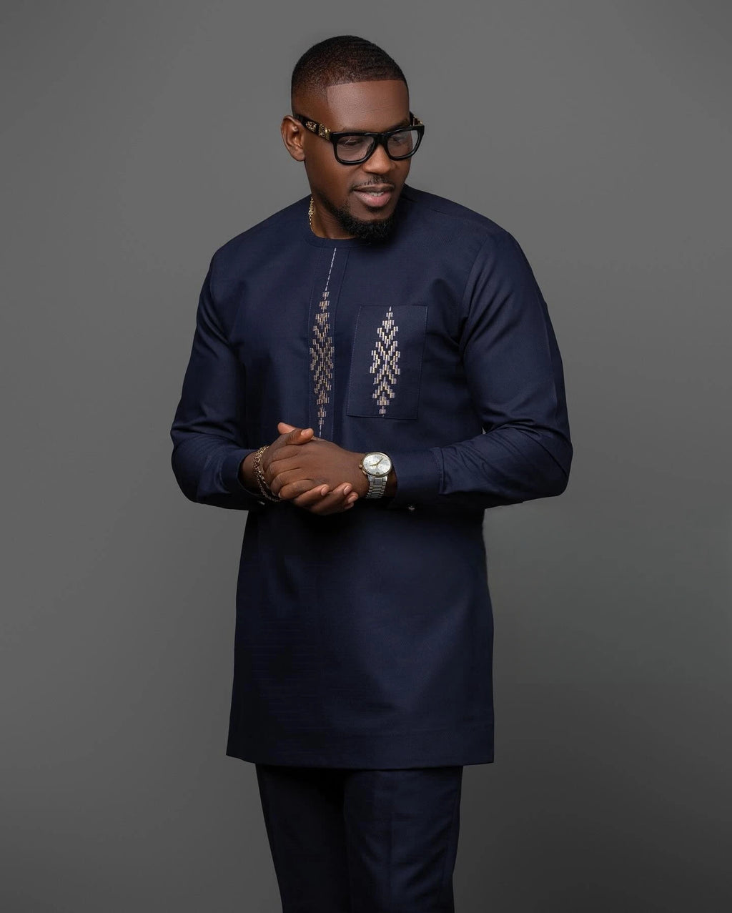 Kaftan Elegant Men's Suit Long Sleeve Ethnic Style Casual EmbroideryTop And Pants 2PCS Sets African Fashion Traditional Outfits