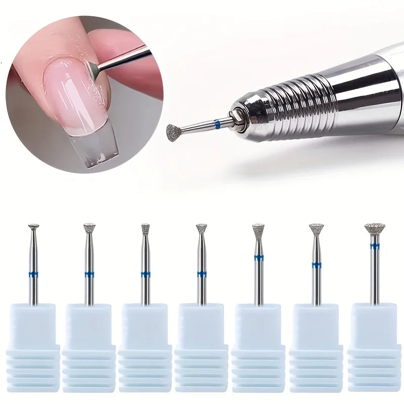 Nail Art Polishing Removal Head Disc Grinding Burr T Mills Grinder Diamond Electric Nail Drill Bit Cuticle Cutter Manicure Tool