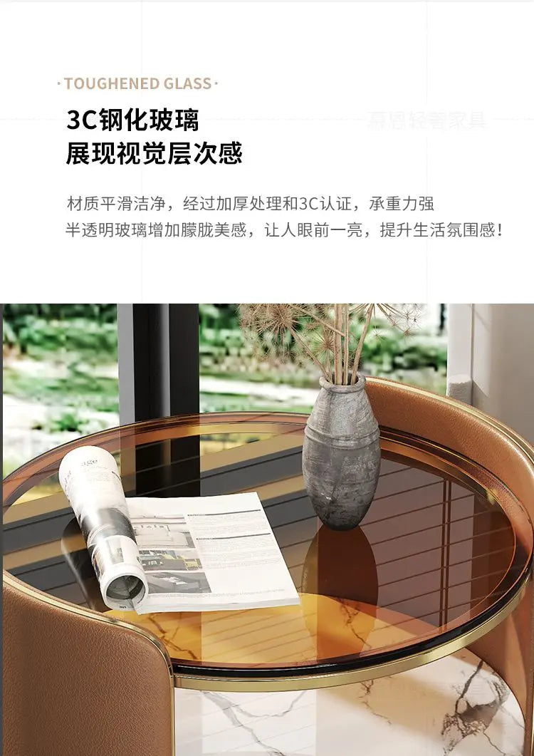 Modern Italian Round Bedside Table: Minimalist Design, Luxury & High-End Storage for Home Bedrooms