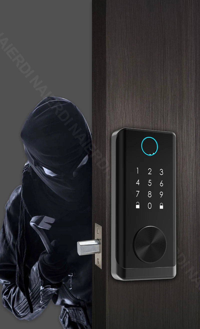 NAIERDI Smart Door Lock Tuya Fingerprint Keyless Entry Door Lock Anti-theft Security Digital Electronic Locks Door Hardware