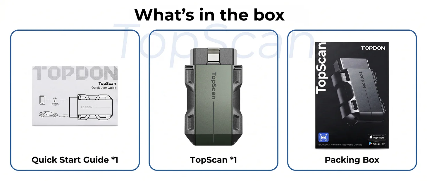 TOPDON TopScan Lite Scanner Smart Diagnostic Tool DTC Repair Guide Bluetooth OBD2 Code Reader Full System Active Test