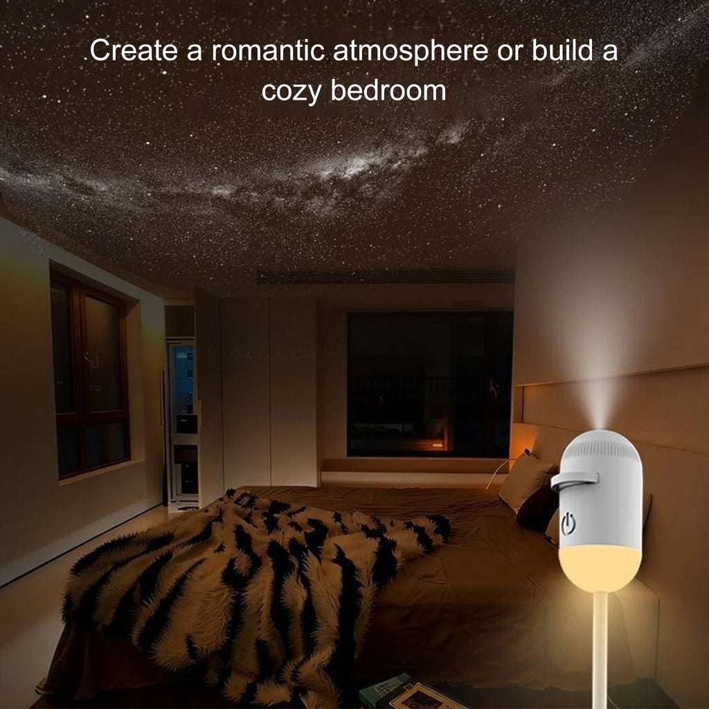 2-in-1 Galaxy Projector Light Mini USB Car Interior Ambient Lamp Galaxy LED Starry Sky for Party Home Bedroom Sleep Decoration