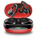 Wireless Earbuds Sport 5.3 Headphones with Noise Cancelling Mic 75H HiFi Stereo Over Ear Bud LED Display USB-C IPX6