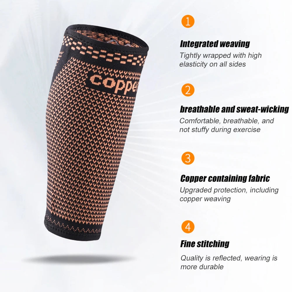 1PCS Copper Calf Compression Sleeves for Men & Women, Sports Compression Leg Sleeves for Shin Splints & Running Recovery