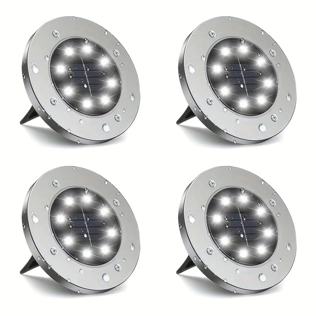 IP68 LED Outdoor Solar Power Ground Light Solar Path Deck Lights Underground Light Yard Driveway Lawn Garden Decor Lighting