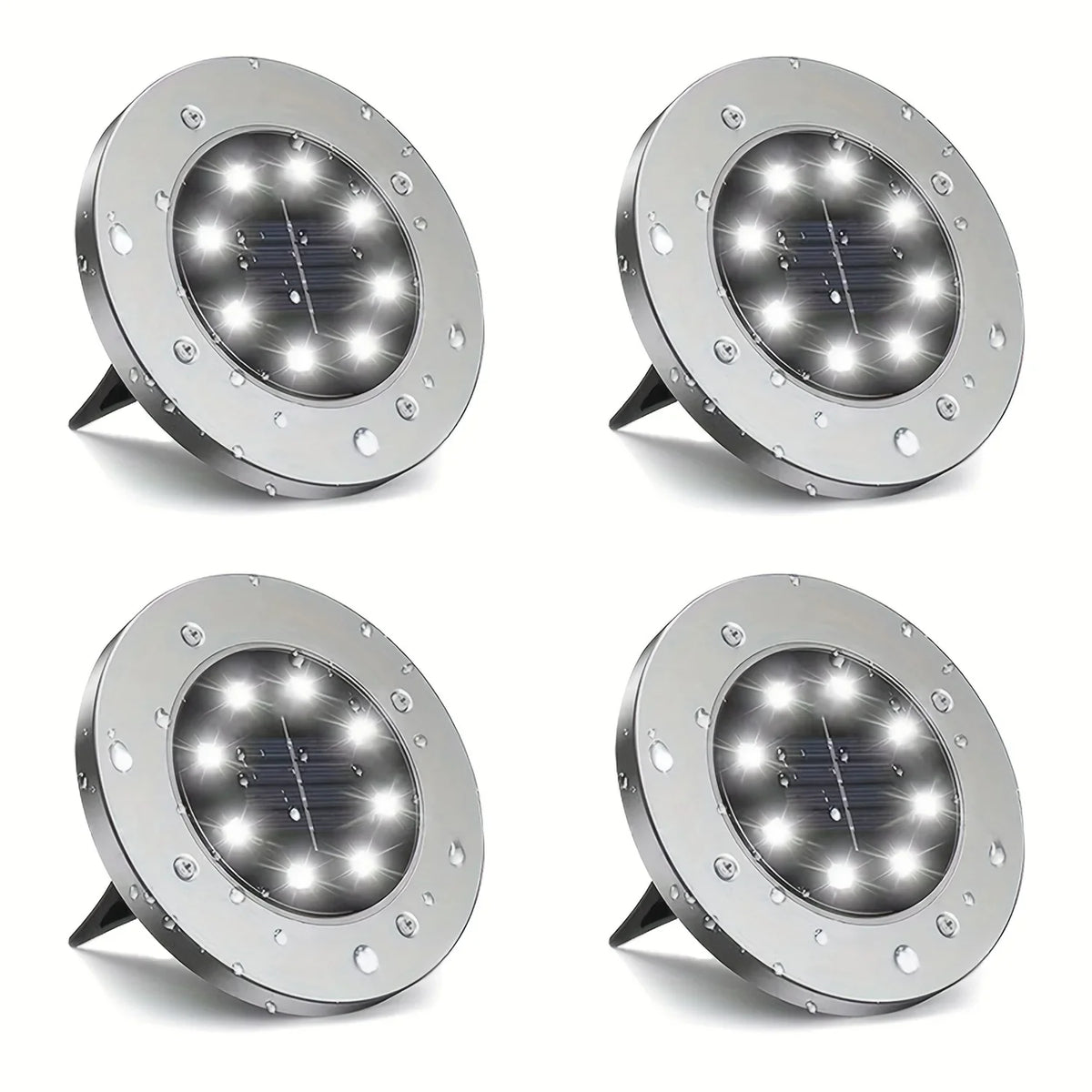 IP68 LED Outdoor Solar Power Ground Light Solar Path Deck Lights Underground Light Yard Driveway Lawn Garden Decor Lighting