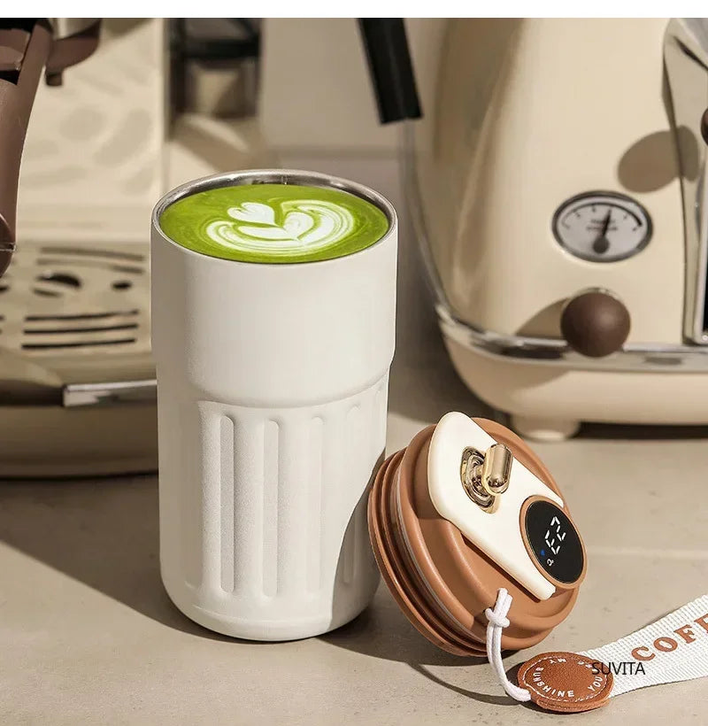450ML LED Temperature Display Thermo Water Bottle Stainless Steel Coffee Cup Travel Vacuum Flask Keep Cold and Heat Thermal Mug