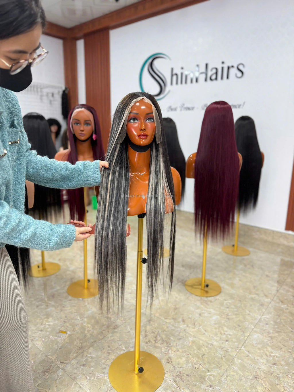 Wholesale HD Color P4-60 Lace Front Wig 13x4 Full Lace 250% Density Virgin Hair Straight No Cut Transparent Lace 100% Human Hair