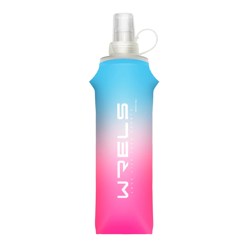 1pc Colorful Gradient Color Outdoor Convenient Folding Water Bottle for Cycling,Camping,Hiking,Running,Fitness,Travel