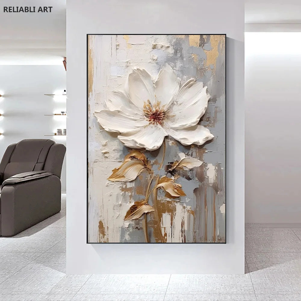 Modern Light Luxury Living Room Decor, Abstract Flower Art Posters,Home Decoration, Prints Canvas Wall Picture,Unframed