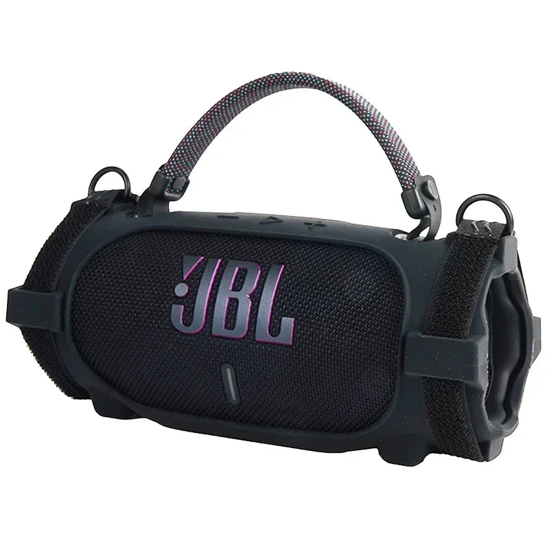 Newest Soft Silicone Case Cover Skin With Strap Carabiner for JBL Charge 6 Portable Waterproof Wireless Bluetooth Speaker