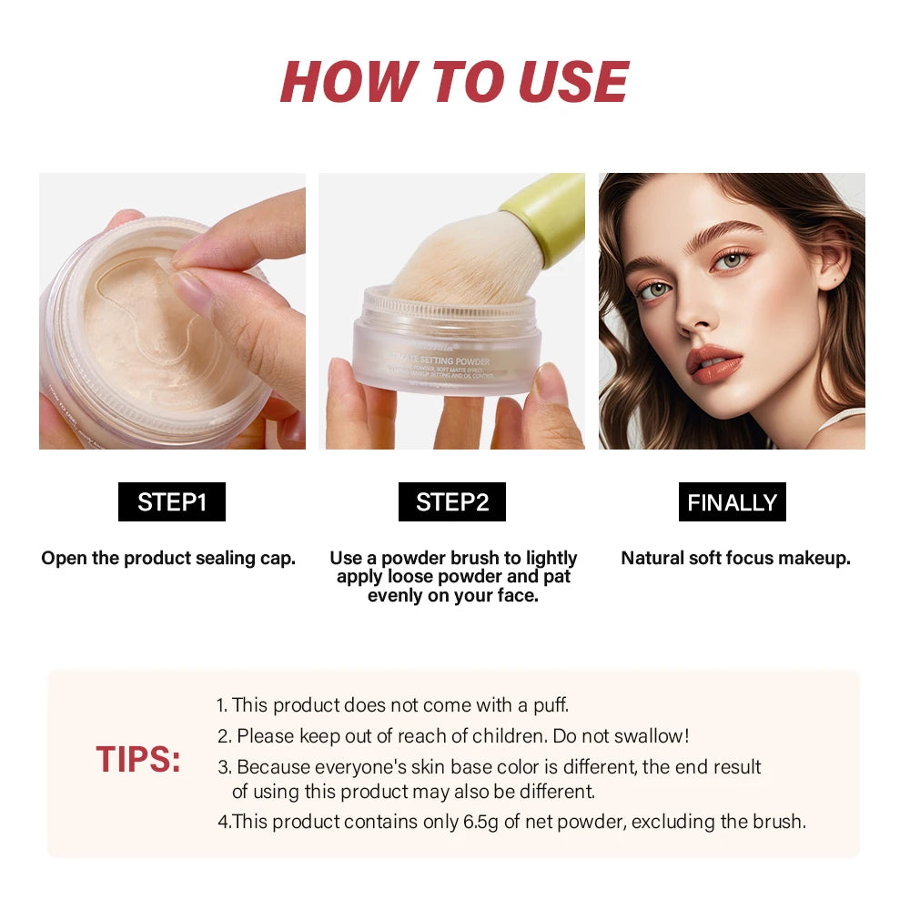 Makeup Fixation Setting Powder Ultimate Blurring Effect Soft Matte Oil Control Pore Modification Perfect Finish All Day Wear